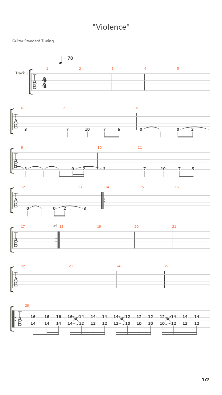 Violence吉他谱