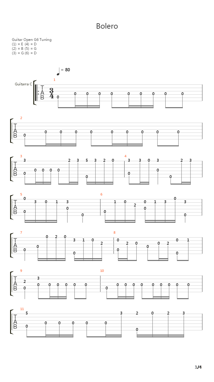 Bolero吉他谱