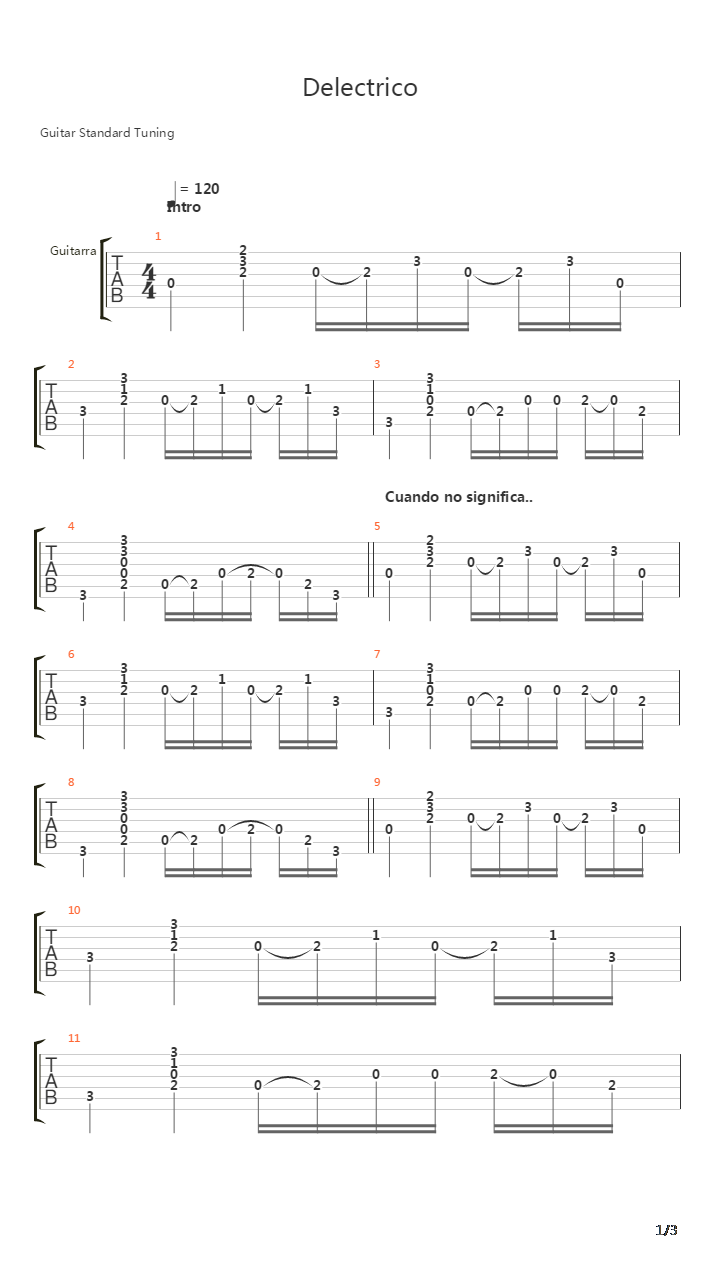 Delectrico吉他谱