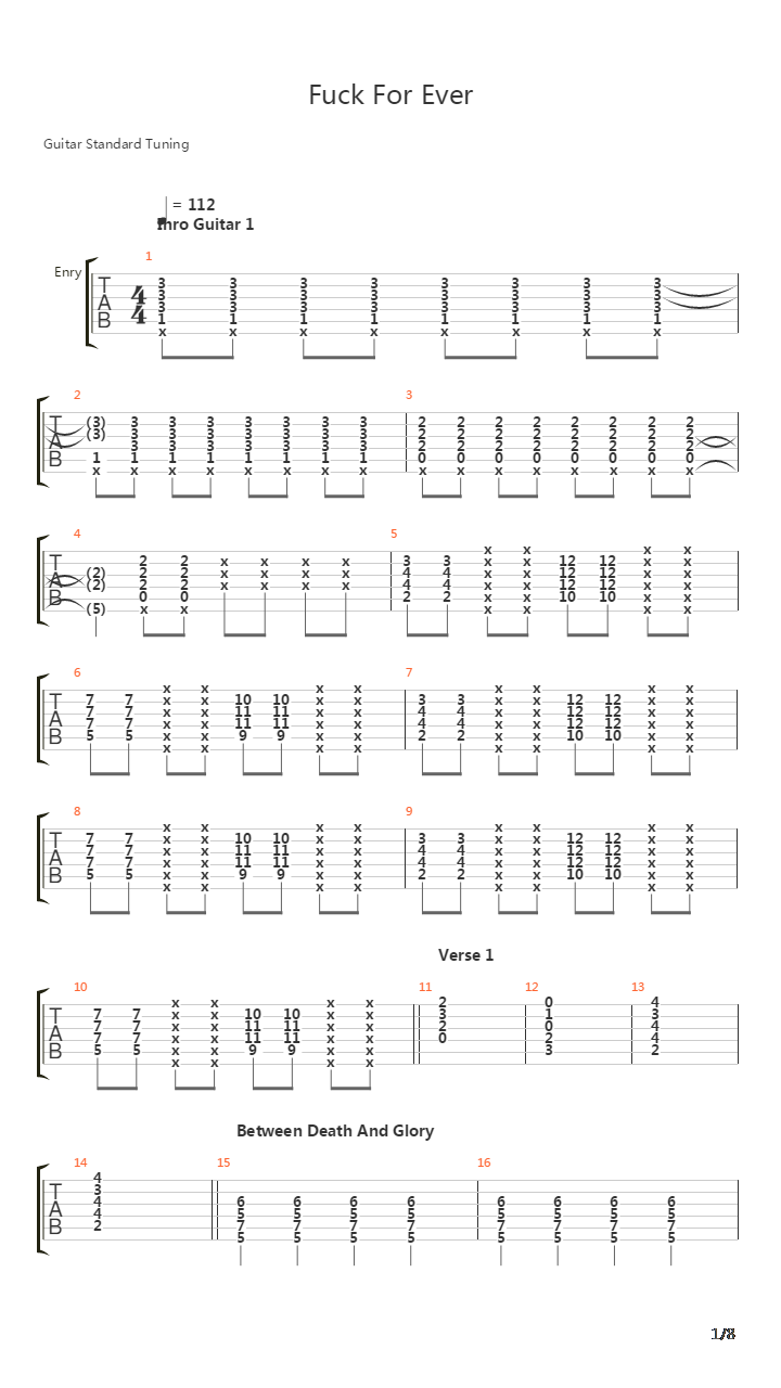 Fuck Forever吉他谱