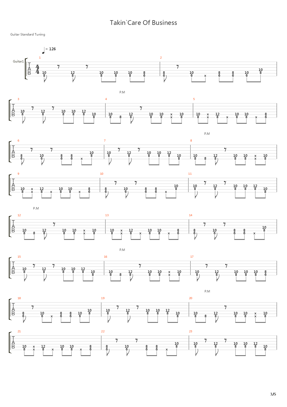 Takin Care Of Business吉他谱