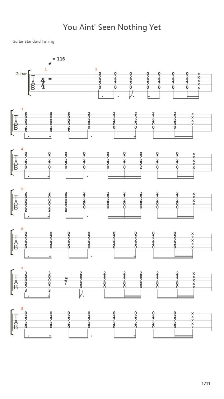 You Aint Seen Nothing Yet吉他谱