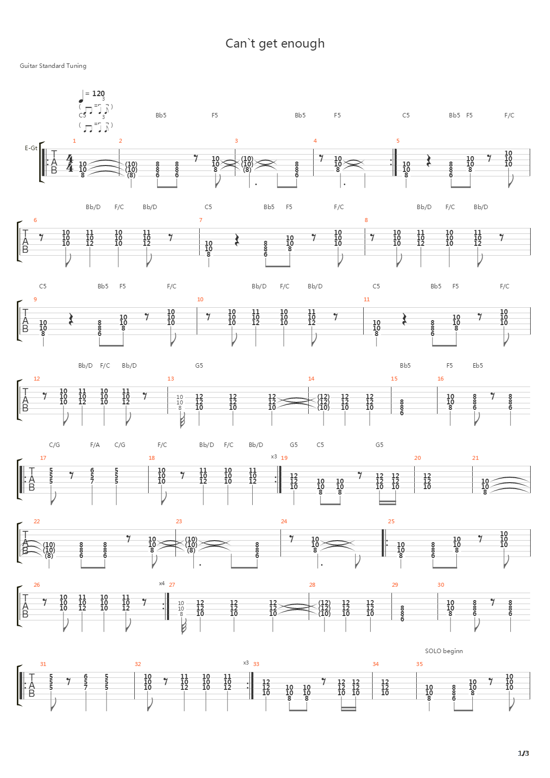 Cant Get Enough吉他谱