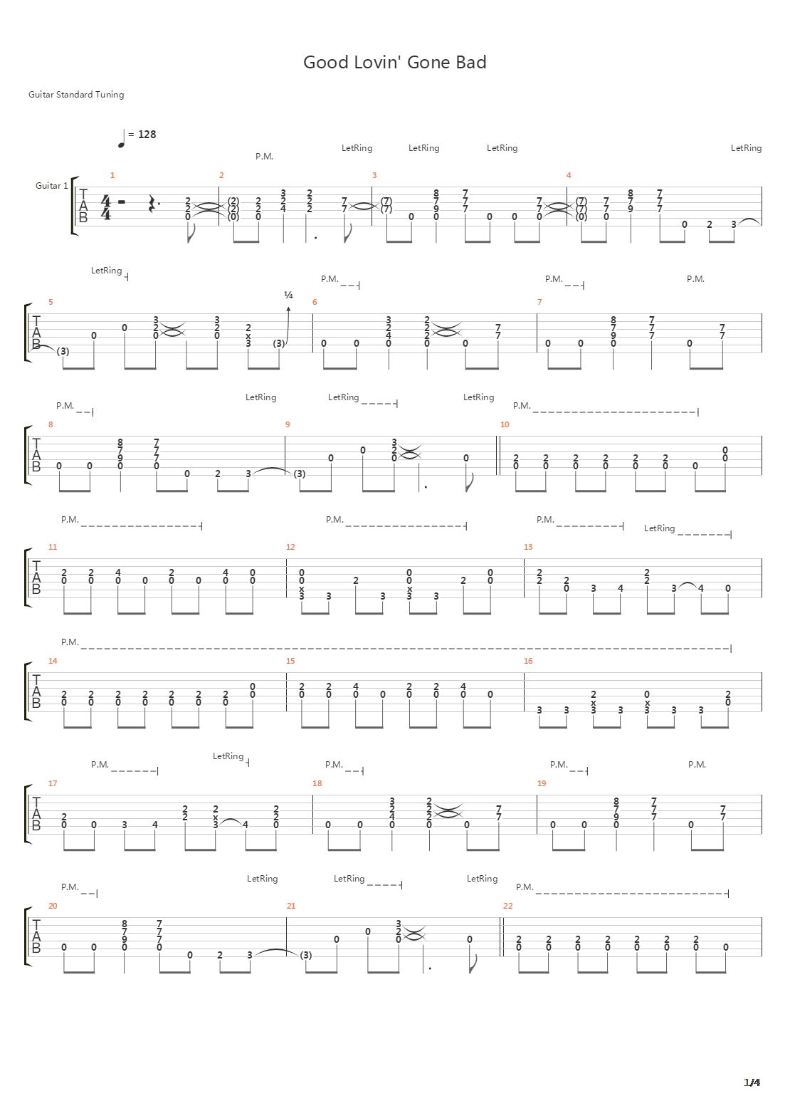 Good Lovin Gone Bad吉他谱