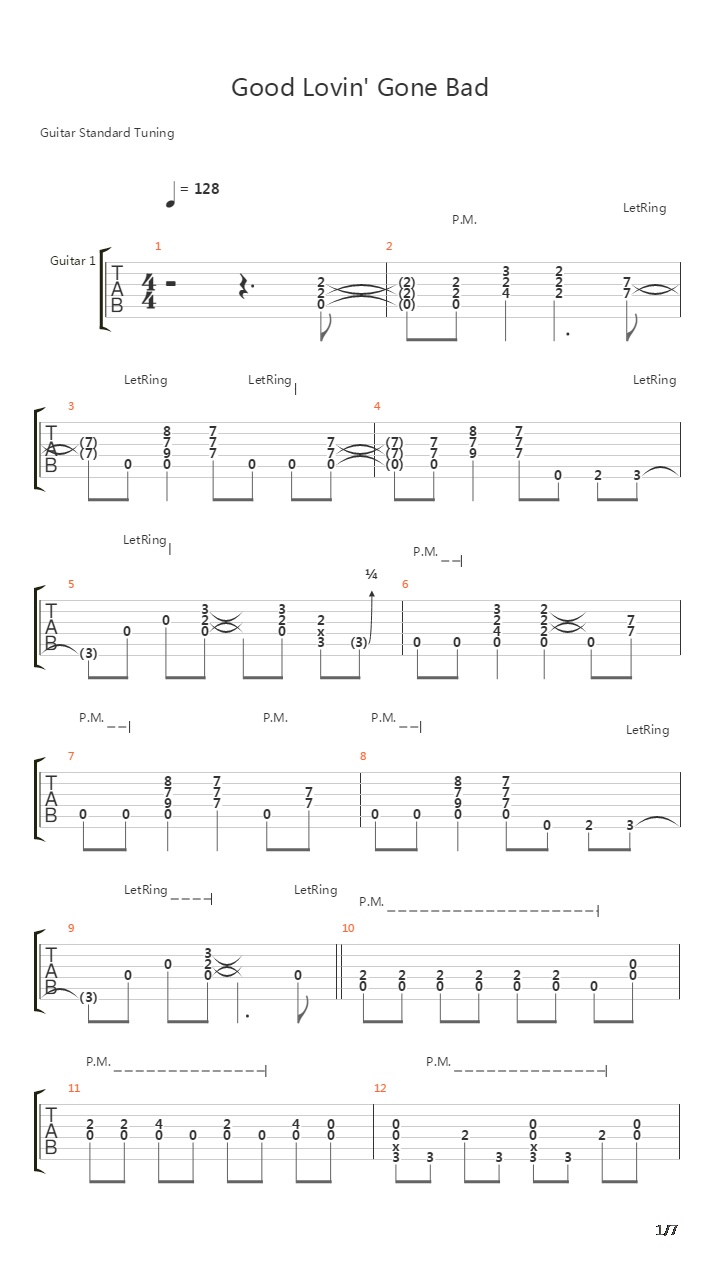 Good Lovin Gone Bad吉他谱
