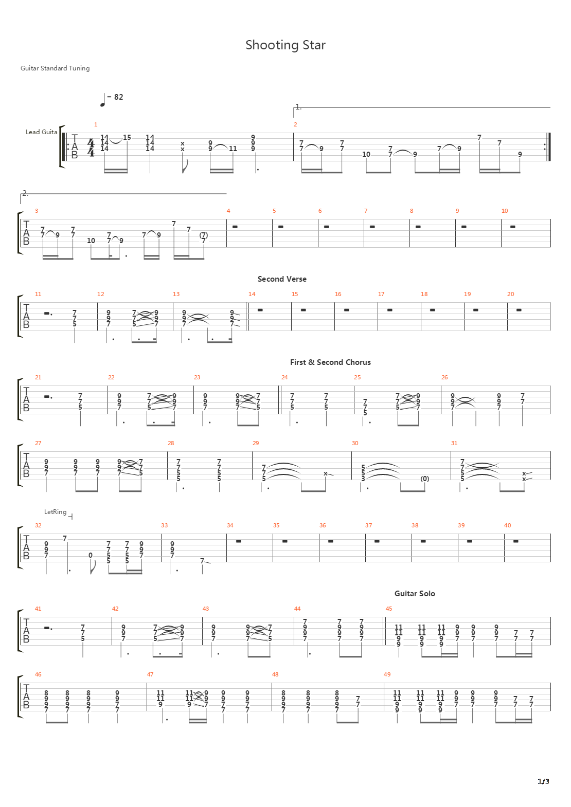Shooting Star吉他谱