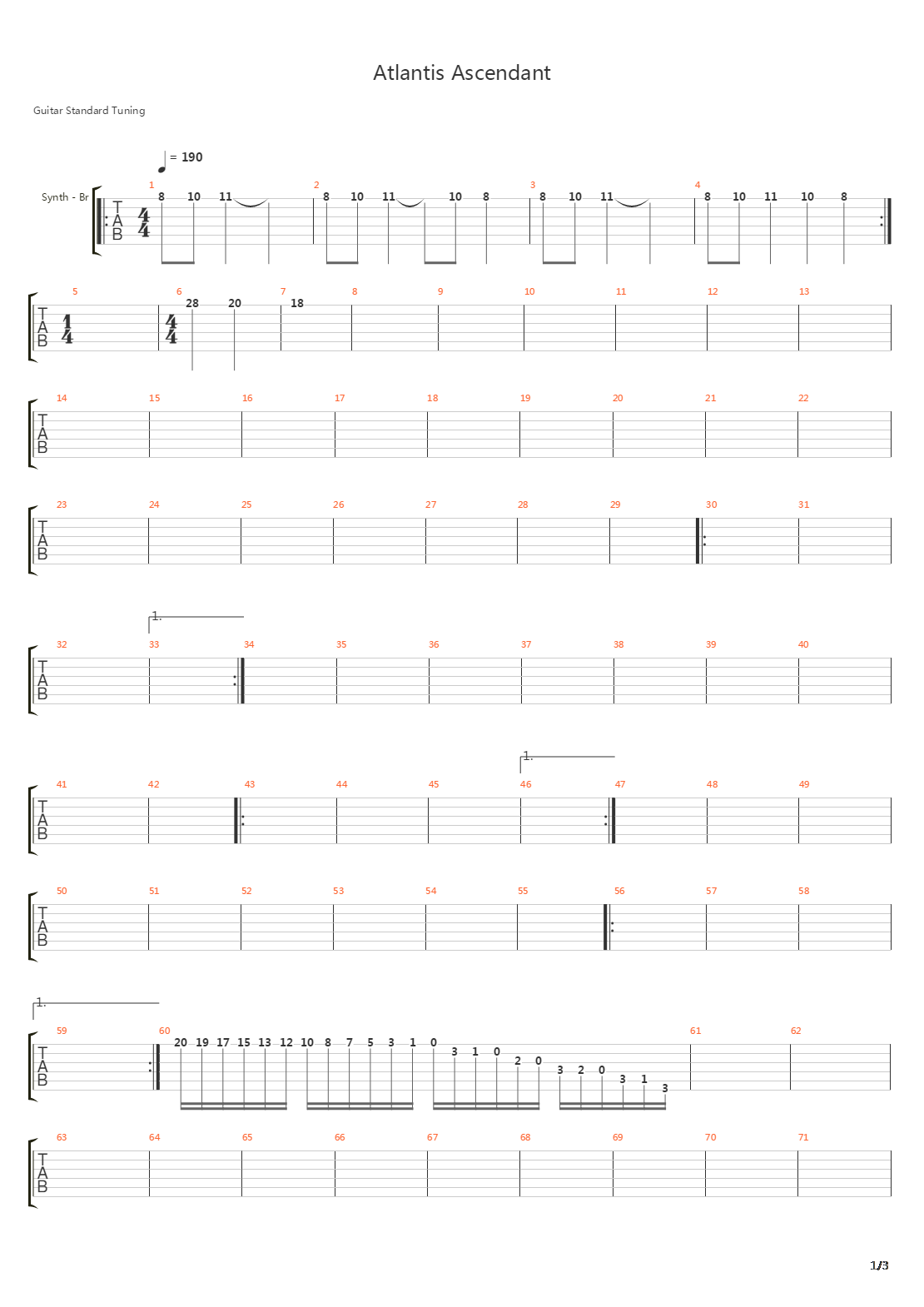 Atlantis Ascendant吉他谱