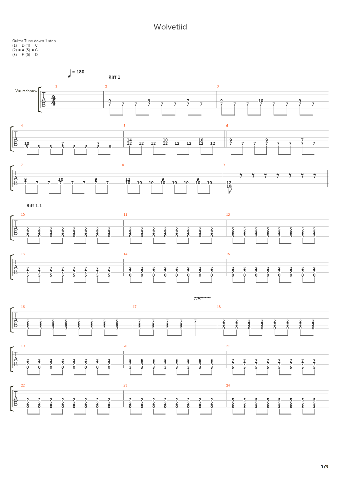 Wolvetiid吉他谱