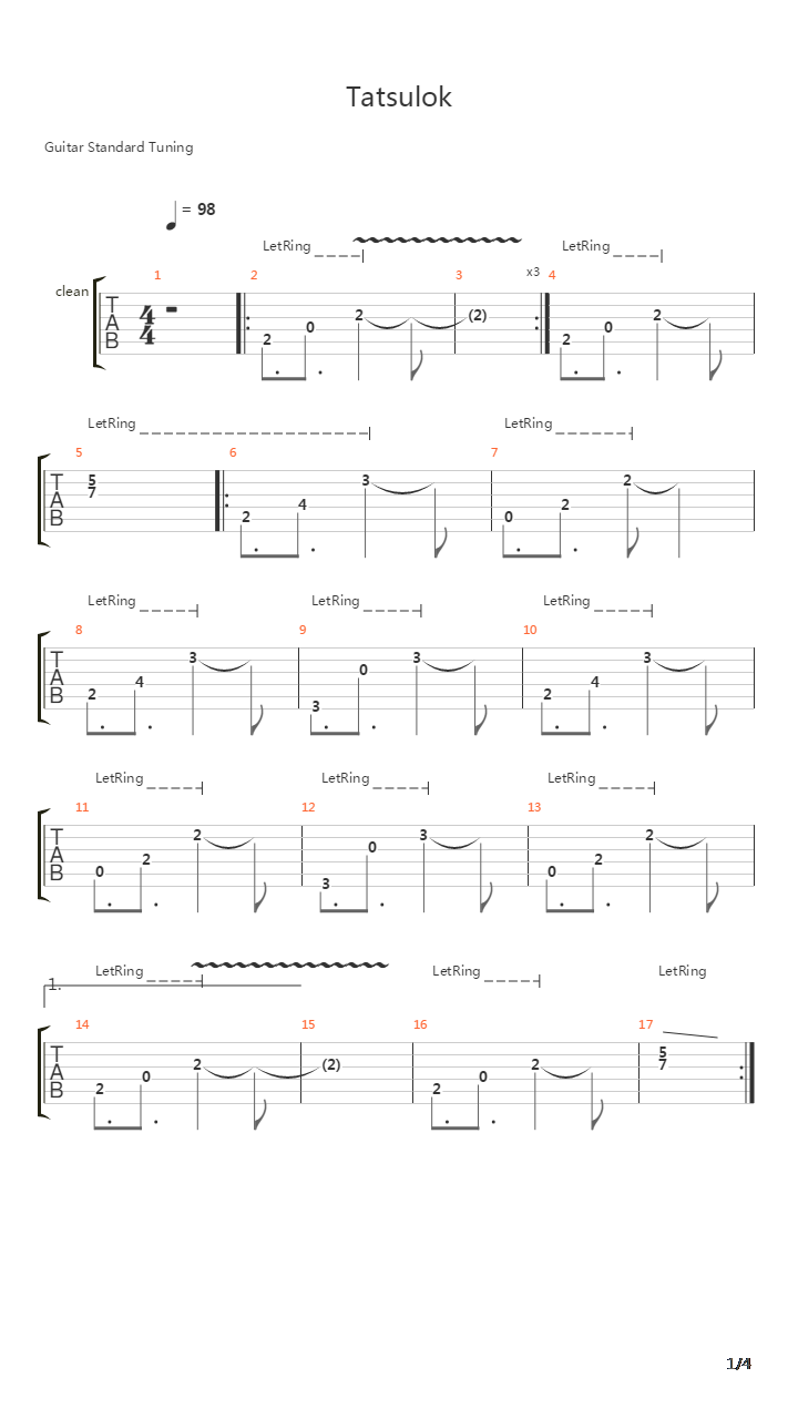 Tasulok吉他谱