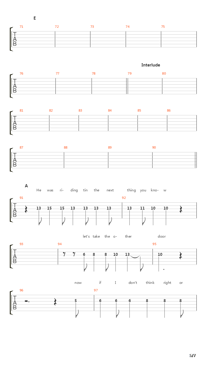 Islands On The Coast吉他谱