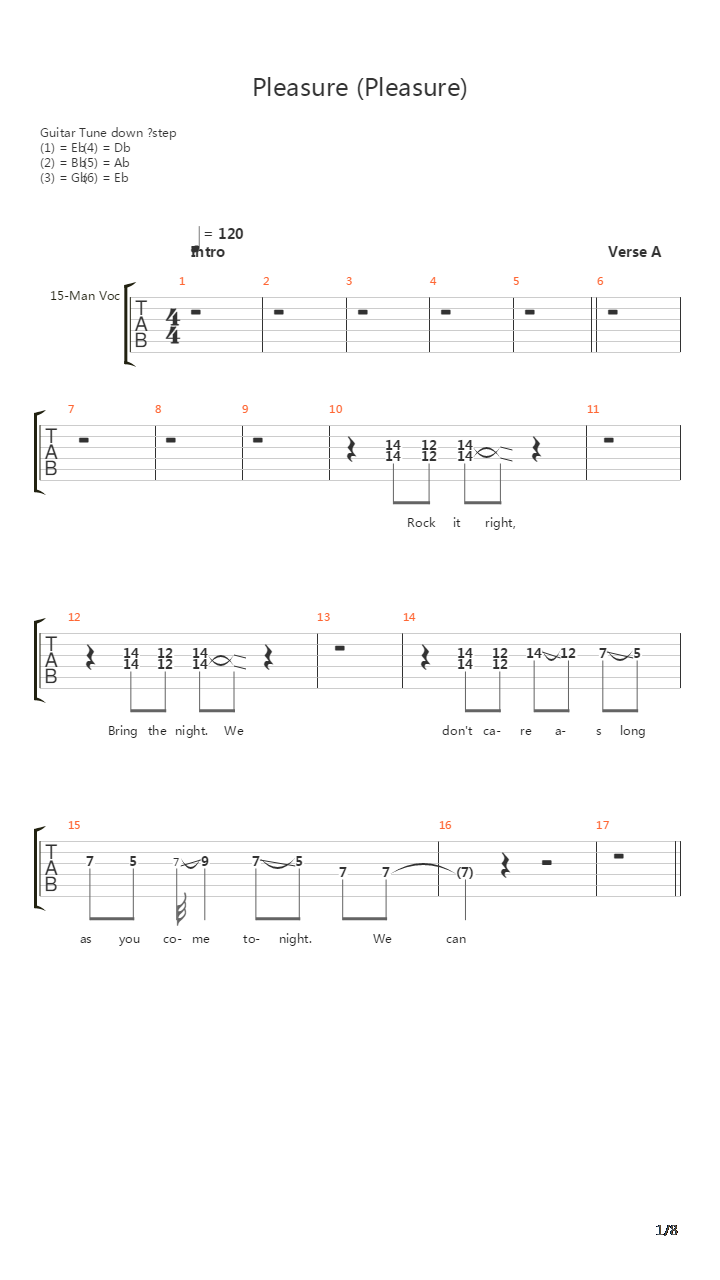 Pleasure吉他谱