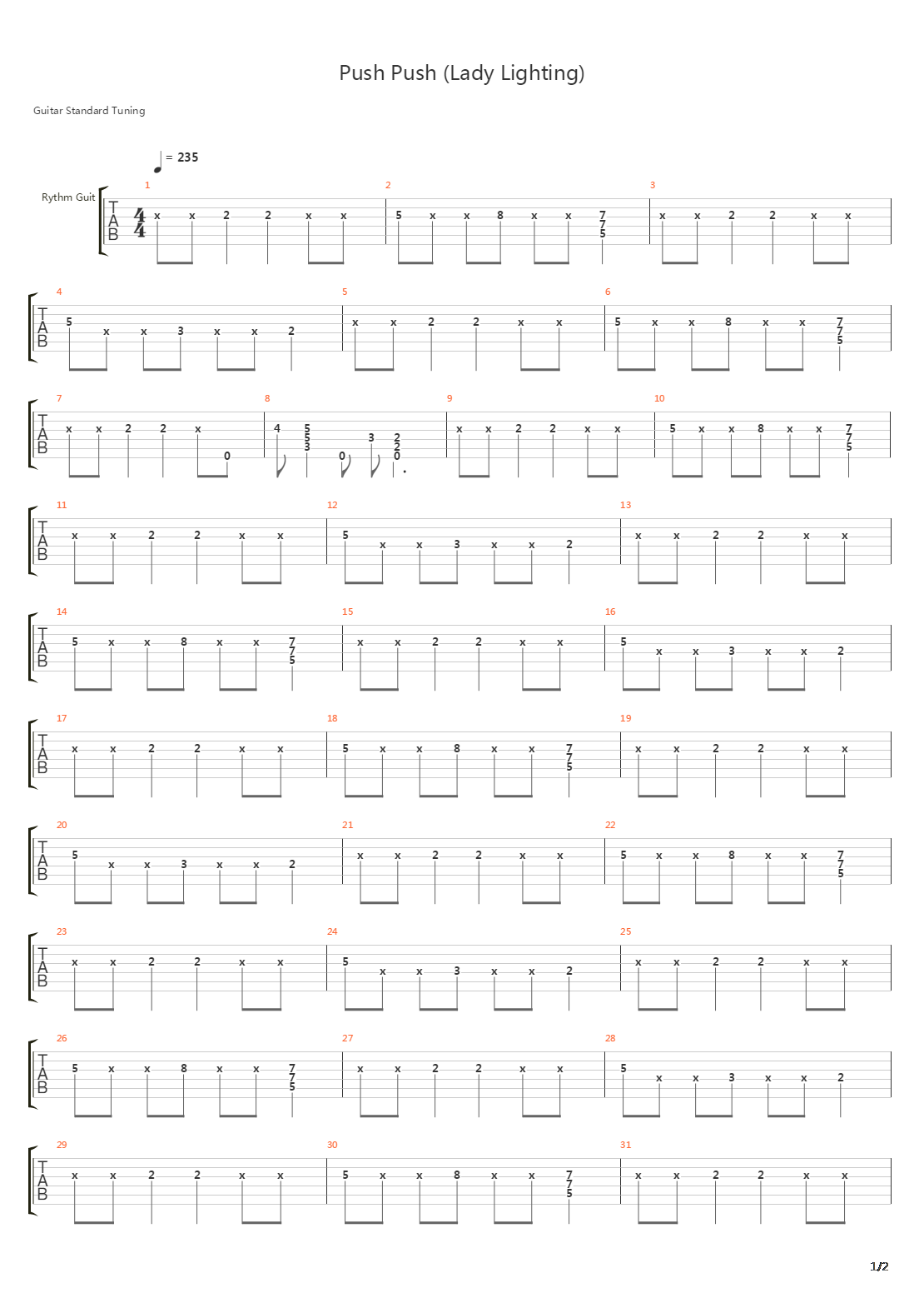 Push Push Lady Lighting吉他谱