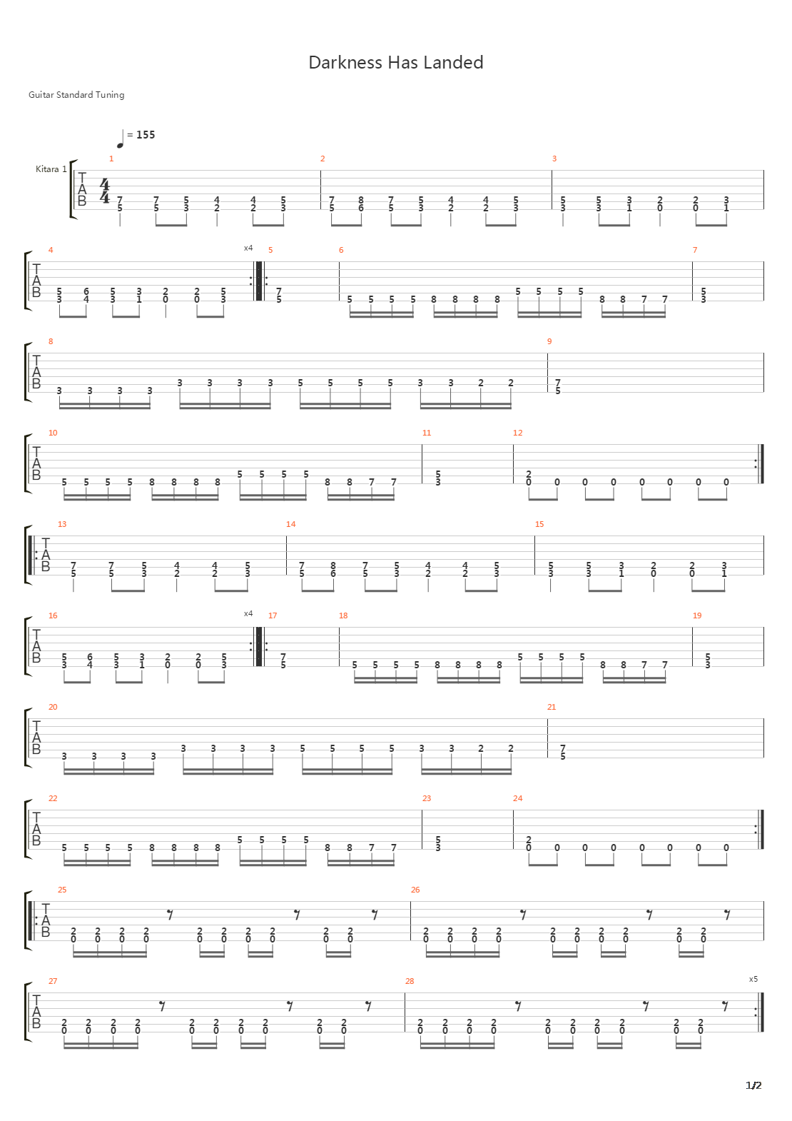 Darkness Has Landed吉他谱