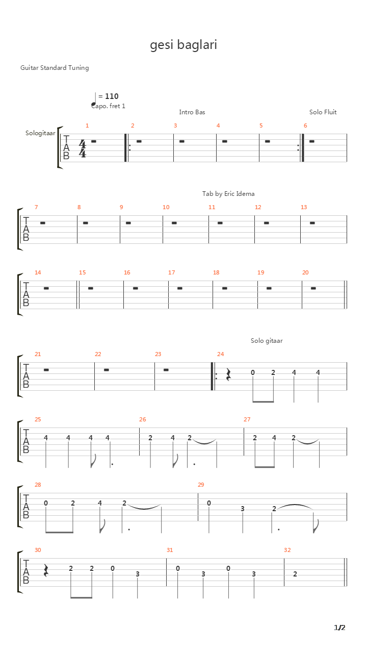 Gesi Baglari吉他谱