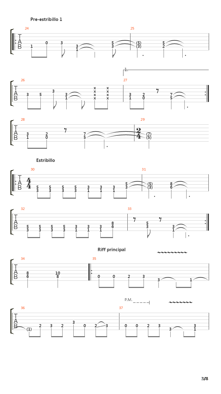 Campo De Concentracion吉他谱