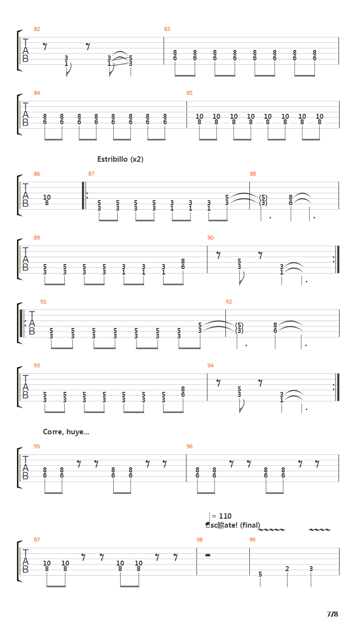 Campo De Concentracion吉他谱