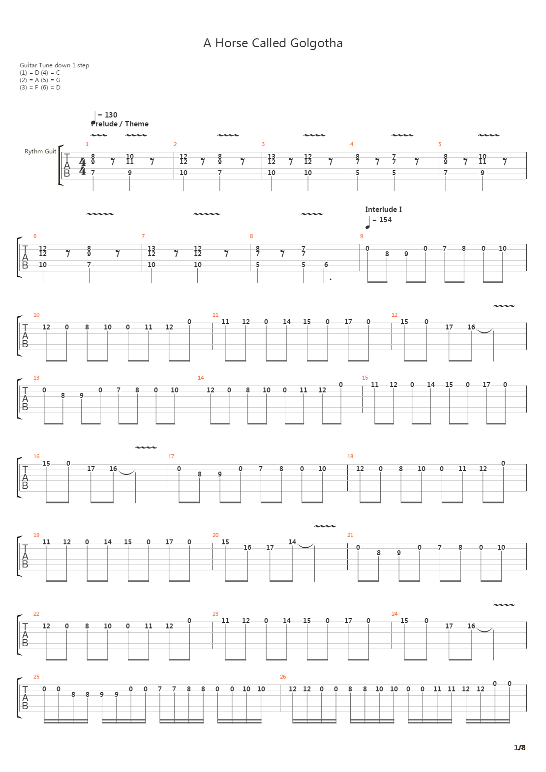 A Horse Called Golgotha吉他谱