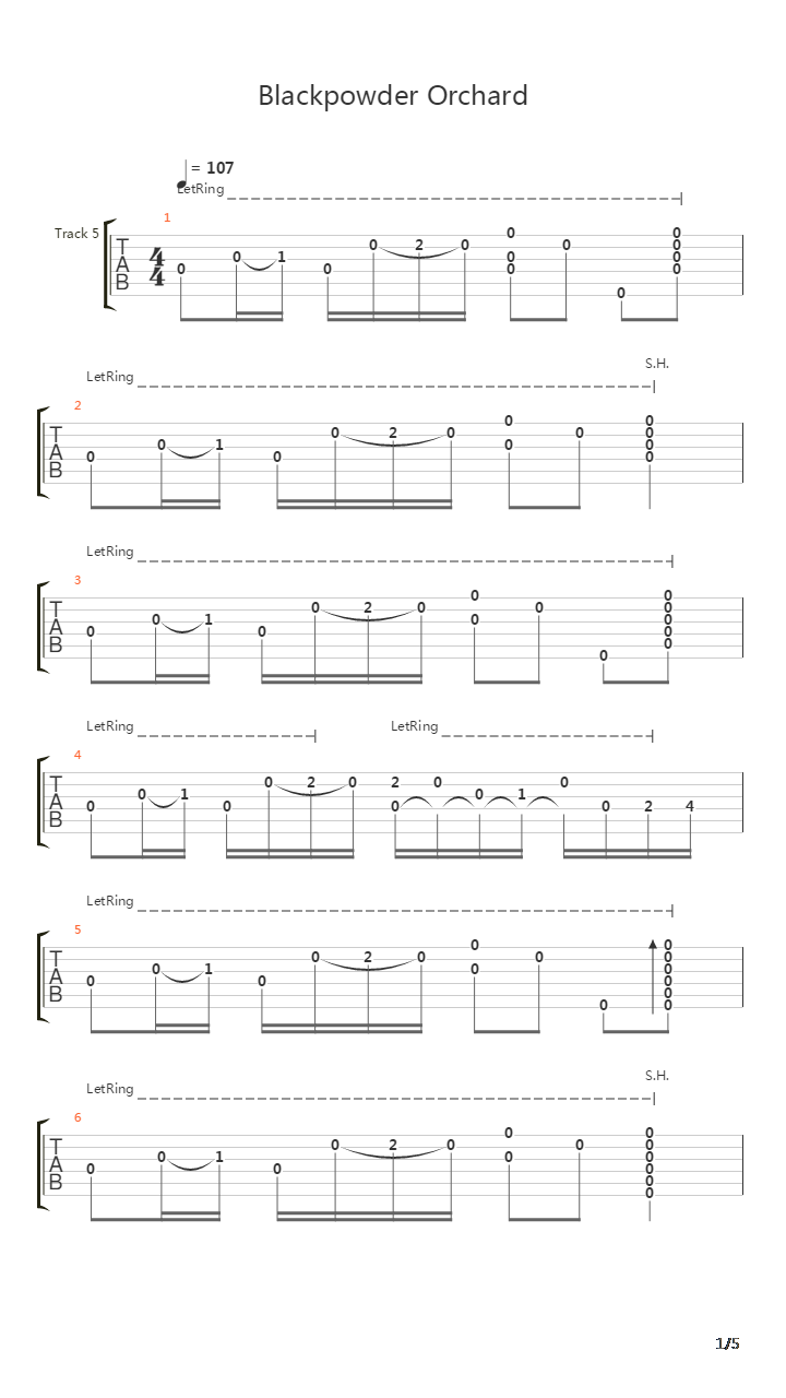 Blackpowder Orchard吉他谱
