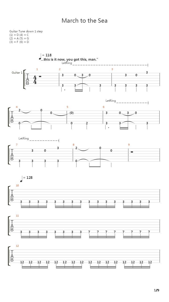 March To The Sea吉他谱