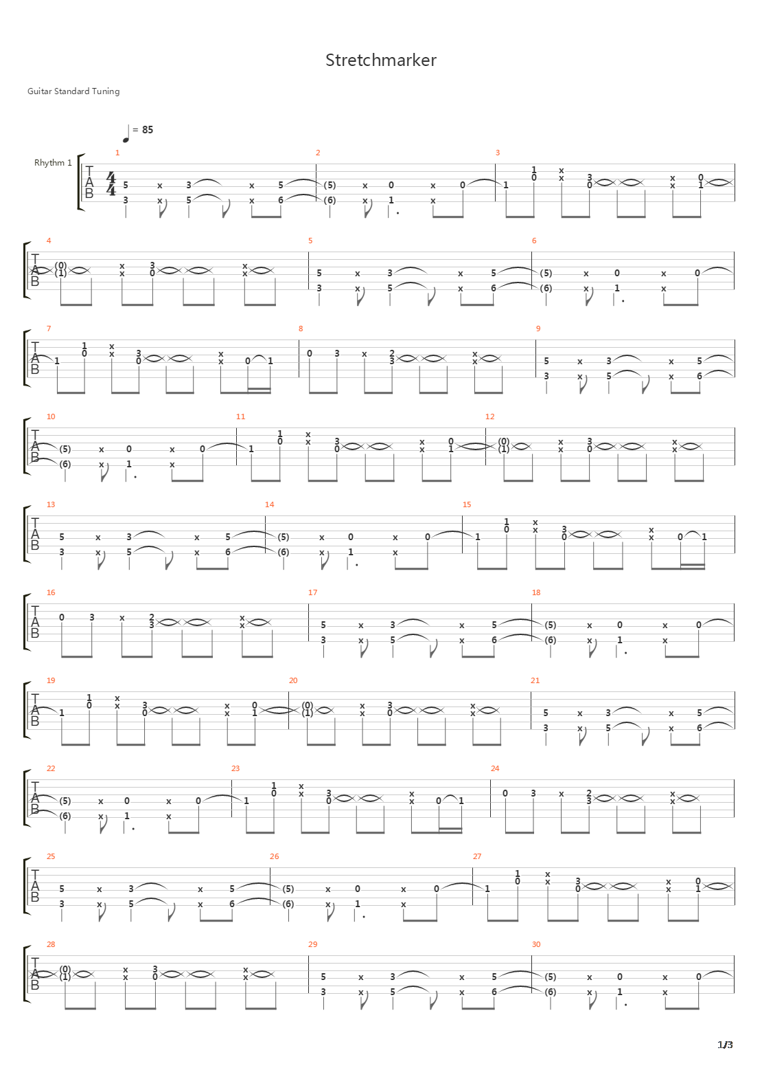 Stretchmarker吉他谱