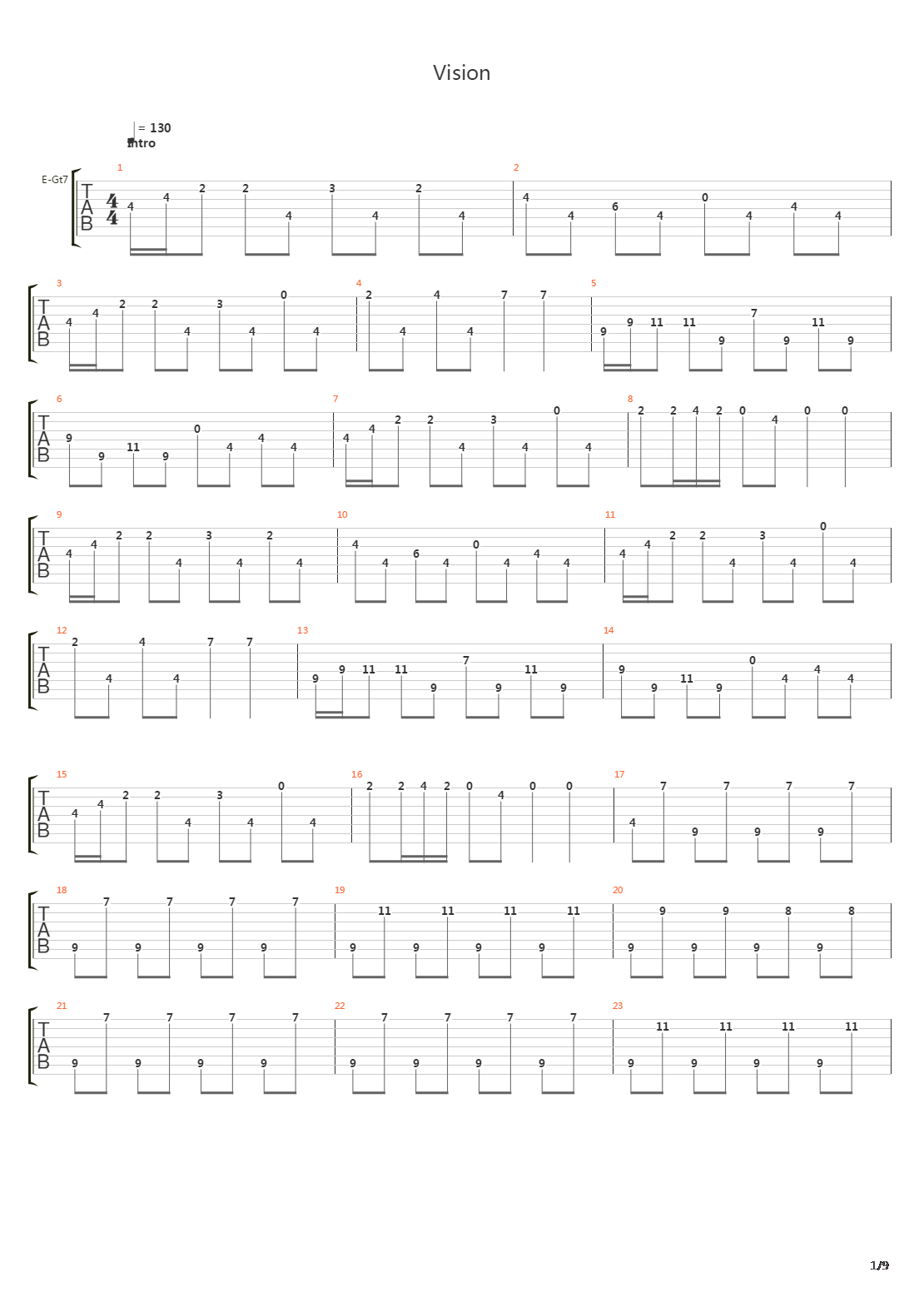 Vision吉他谱