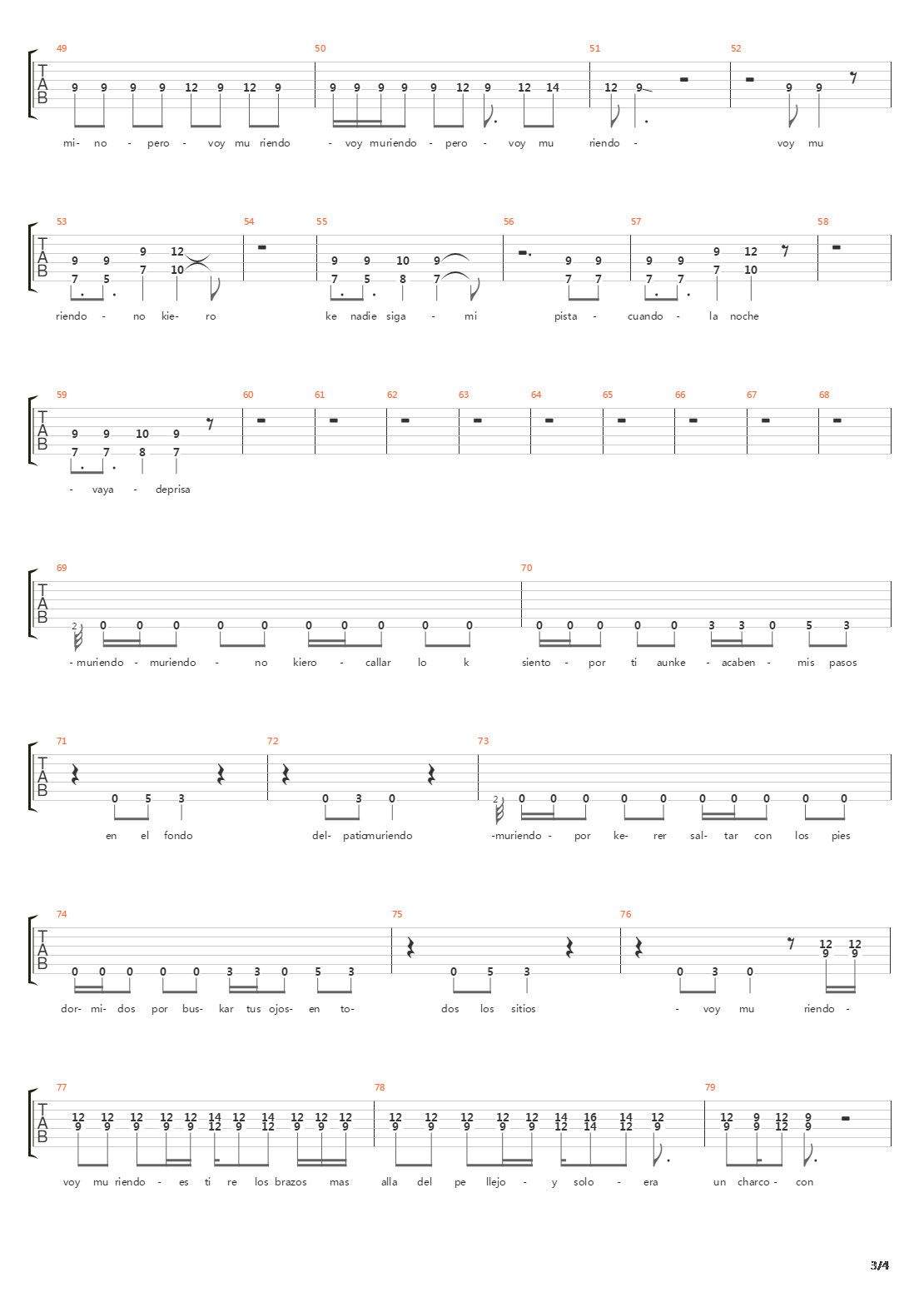 Voy Muriendo吉他谱