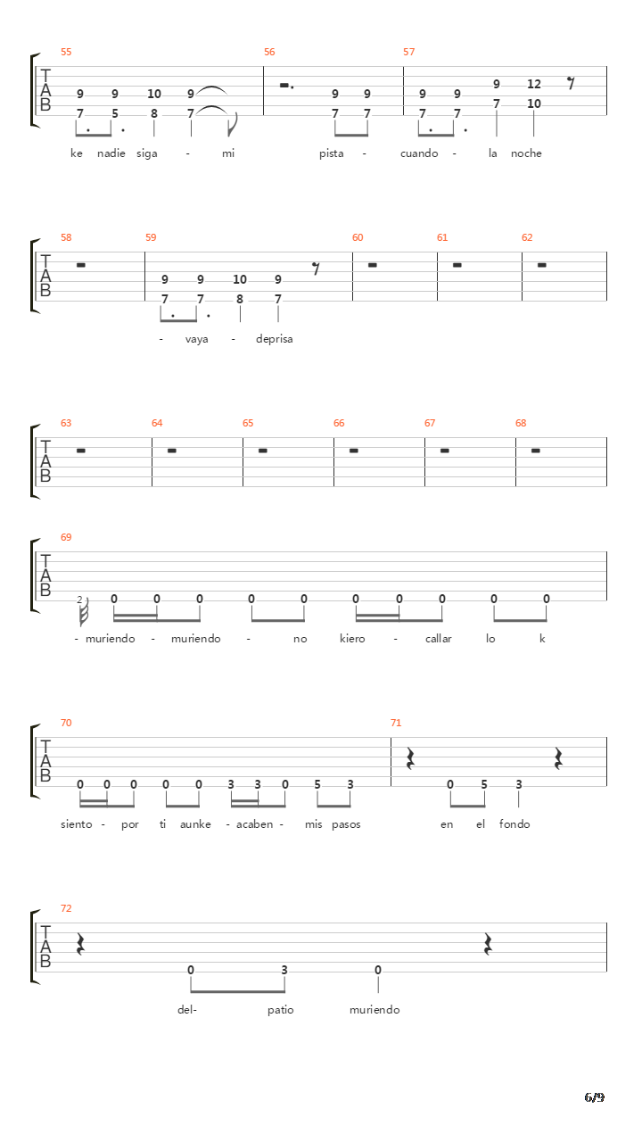 Voy Muriendo吉他谱
