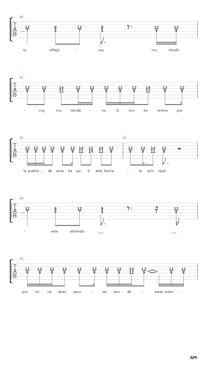Voy Muriendo吉他谱