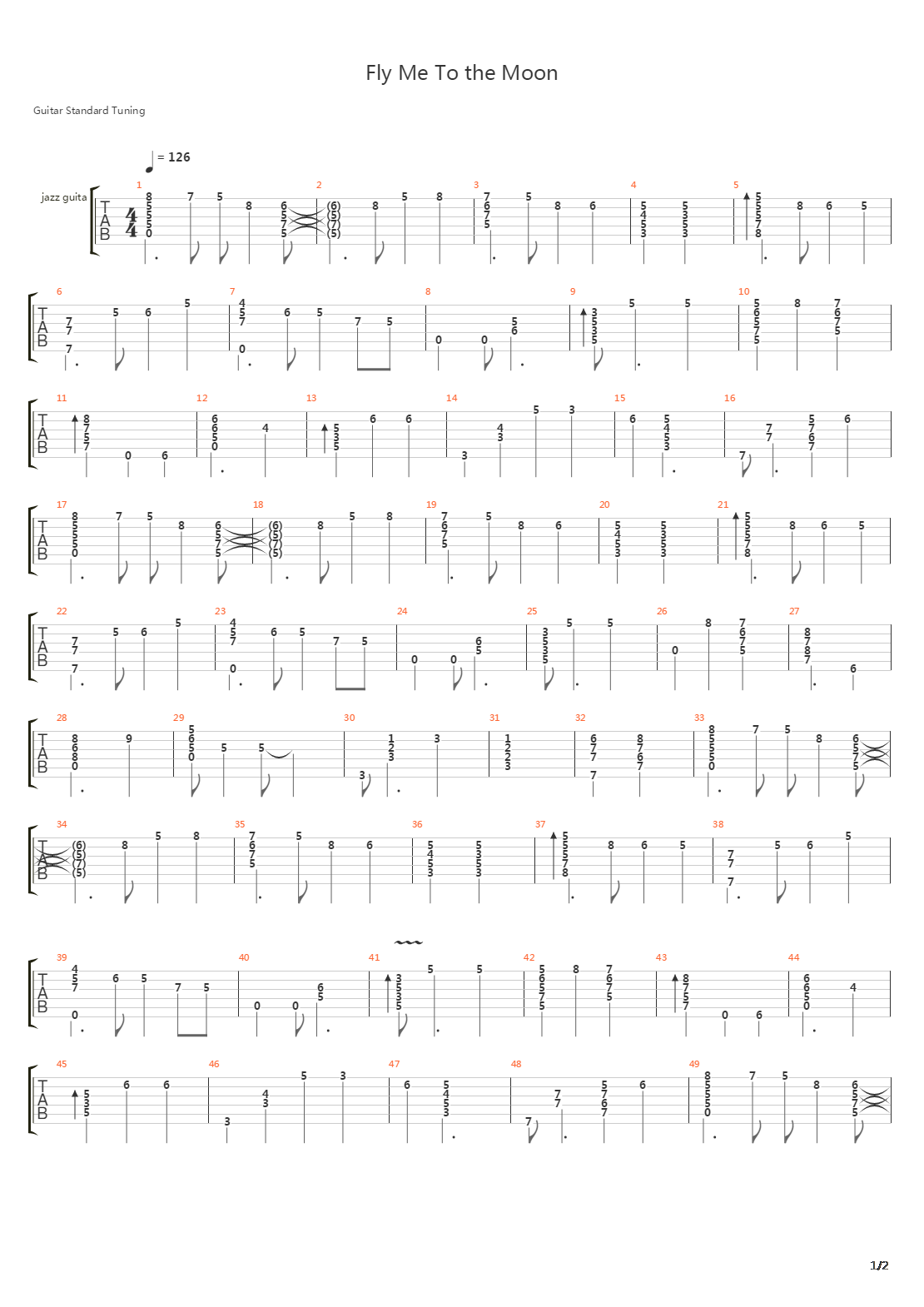 Fly Me To The Moon吉他谱