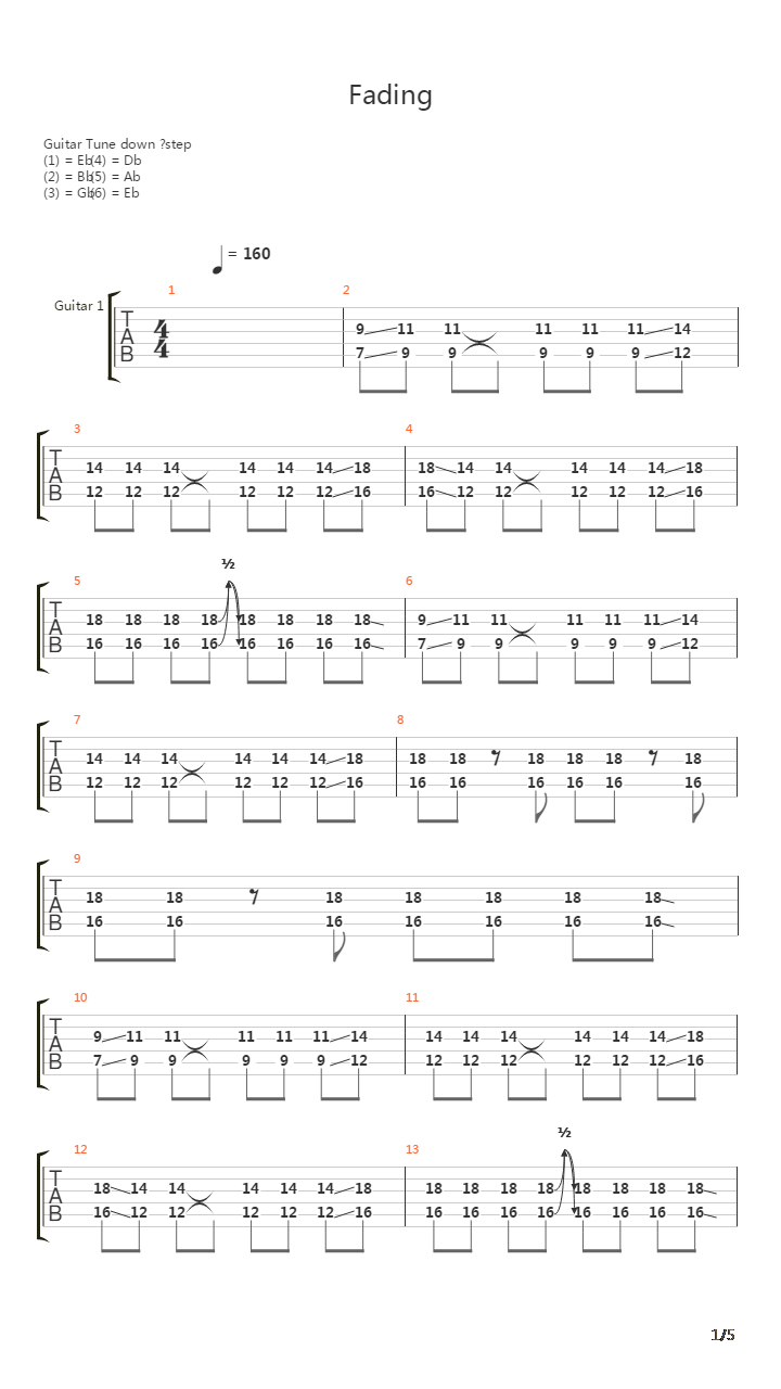 Fading吉他谱