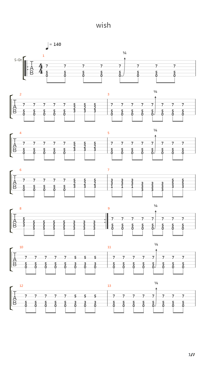 Wish吉他谱