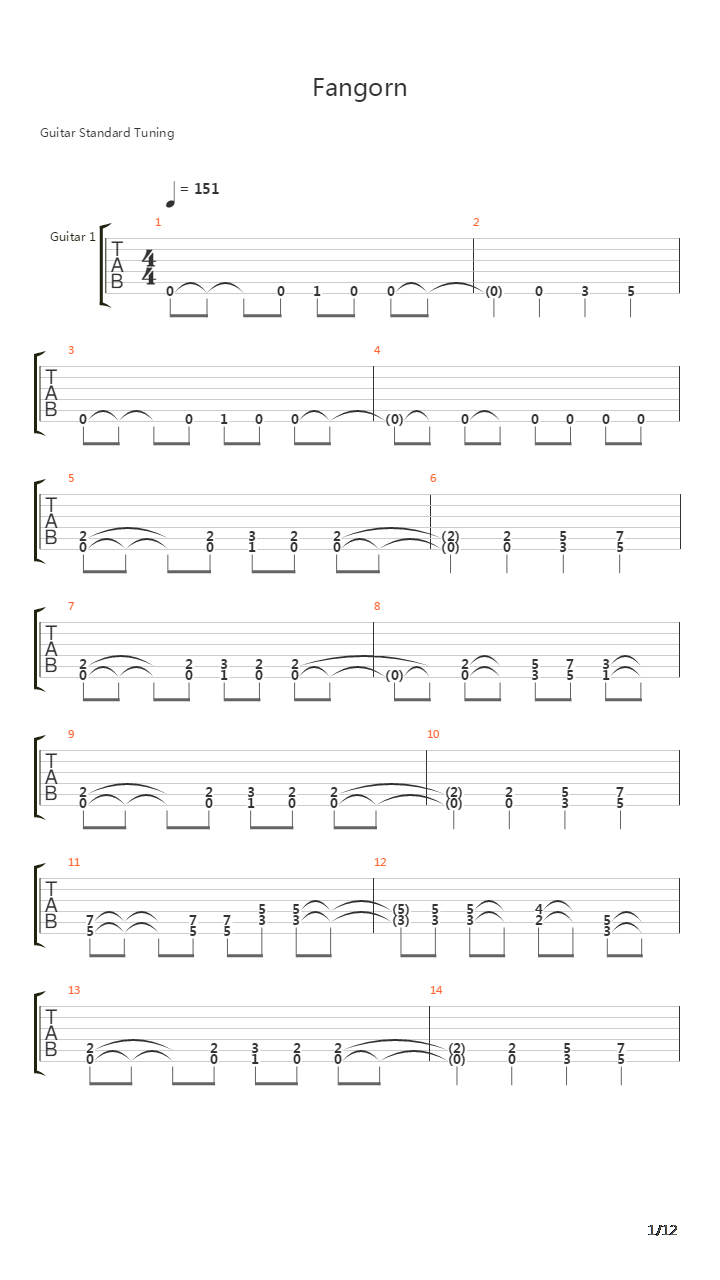 Fangorn吉他谱
