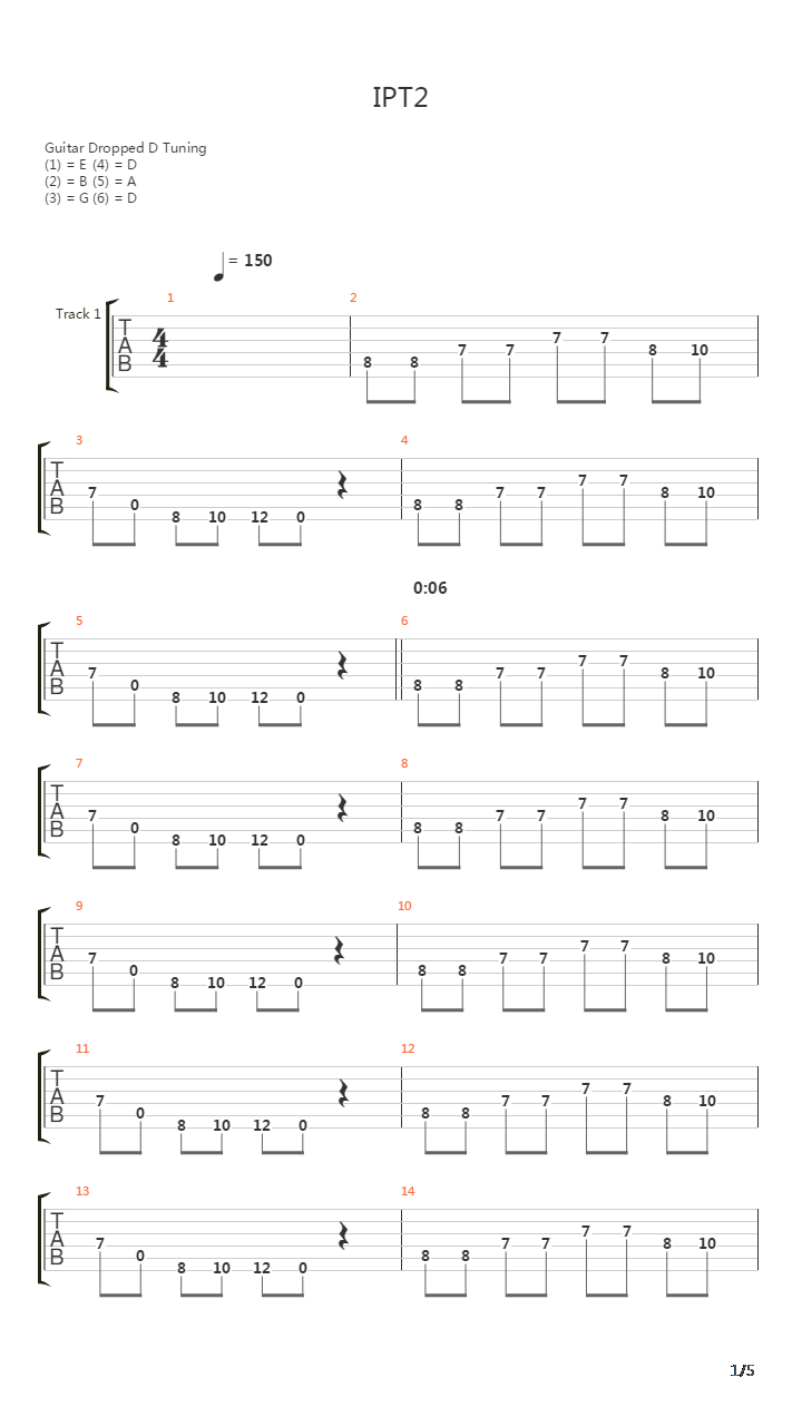 Ipt2吉他谱