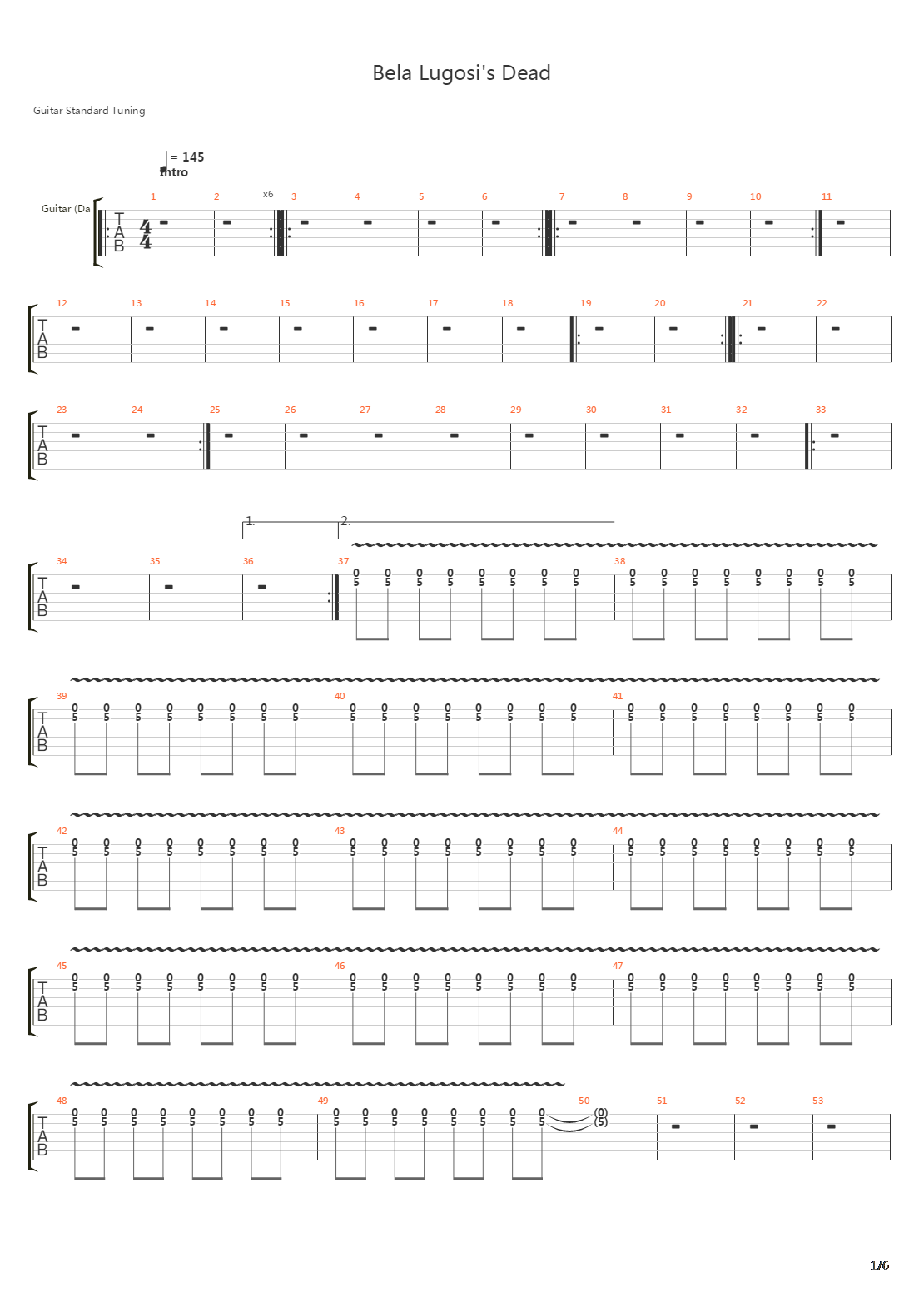 Bela Lugosis Dead吉他谱