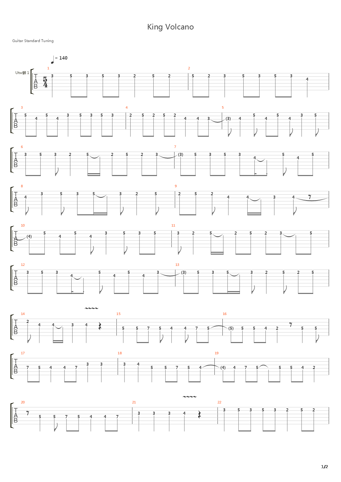 King Volcano吉他谱
