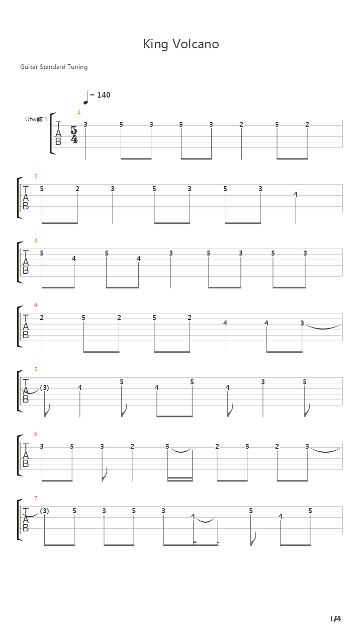 King Volcano吉他谱
