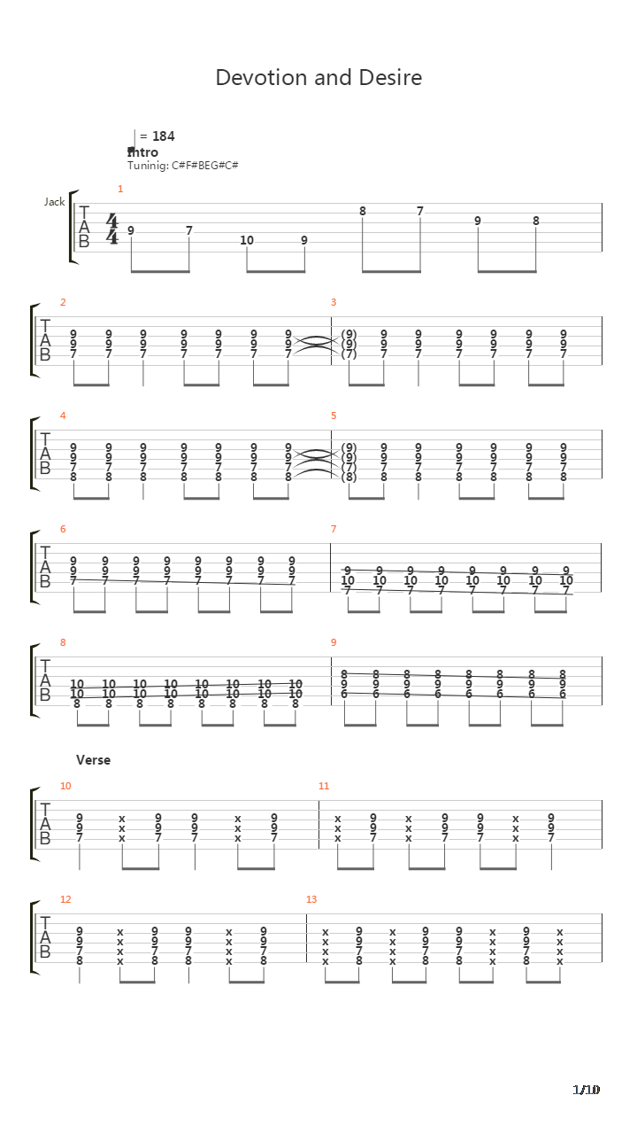 Devotion And Desire吉他谱