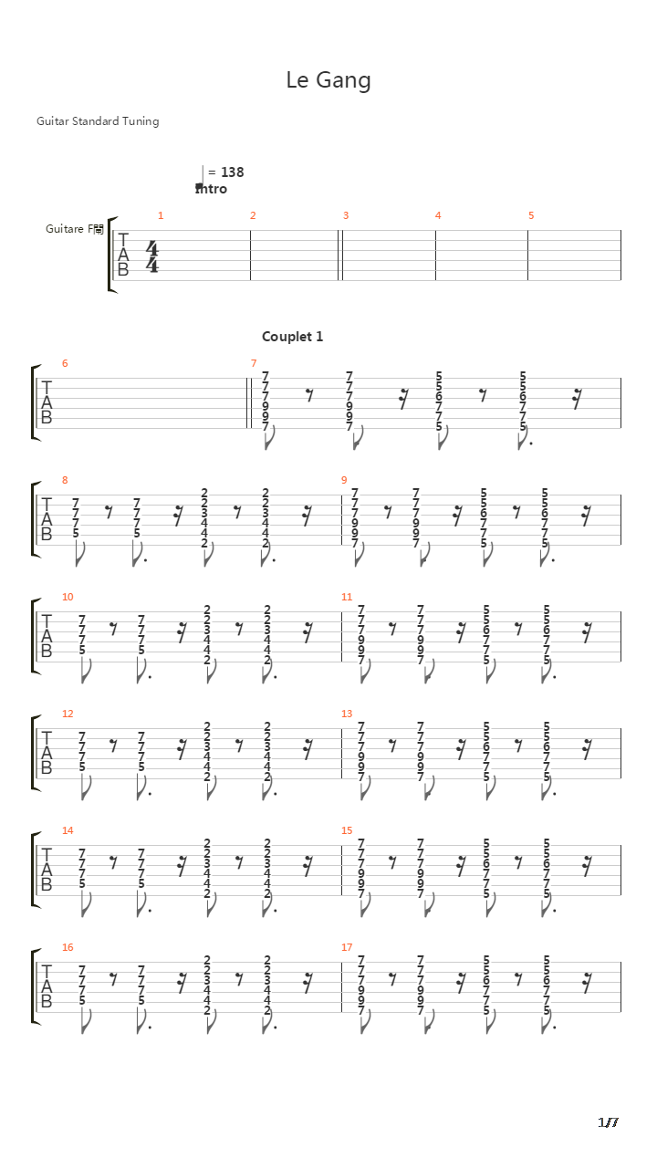 Le Gang吉他谱