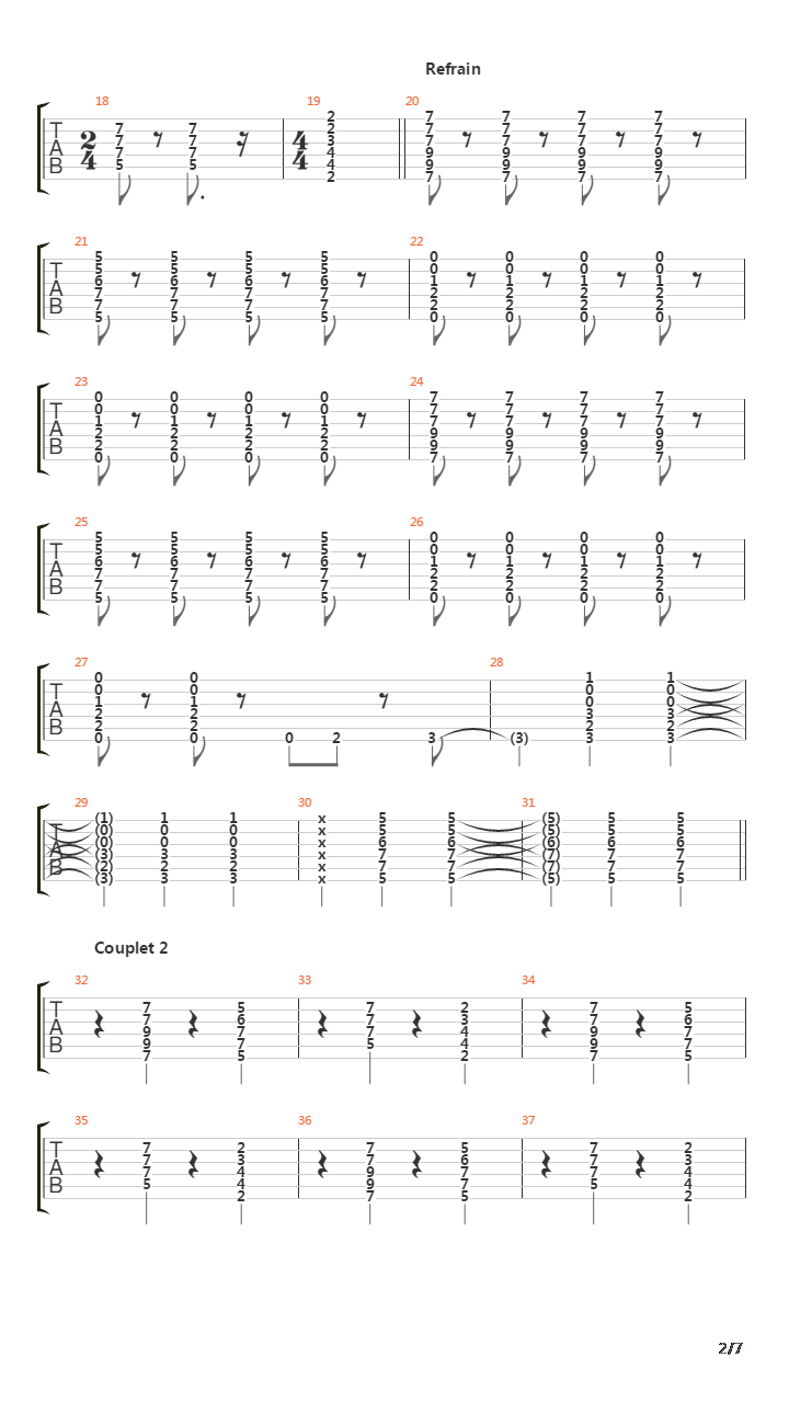 Le Gang吉他谱