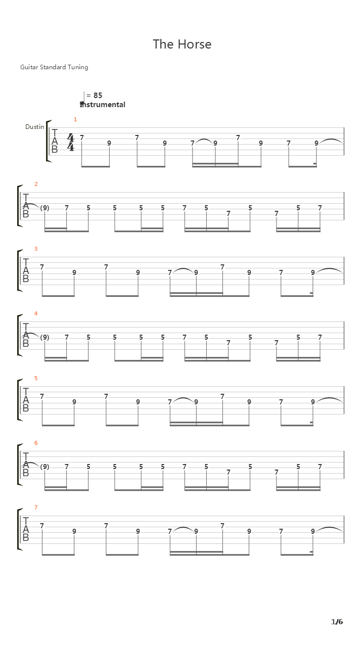 The Horse吉他谱