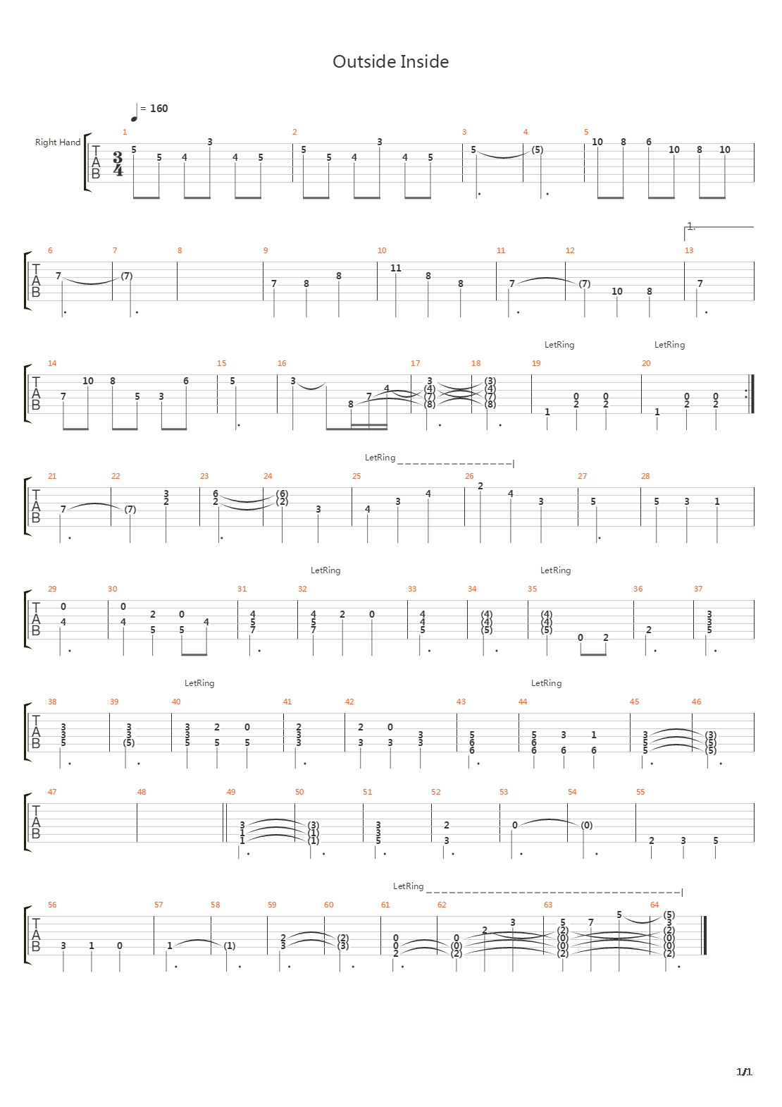 Outside Inside吉他谱