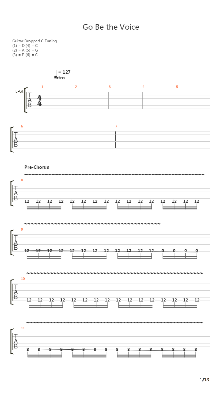 Go Be The Voice吉他谱