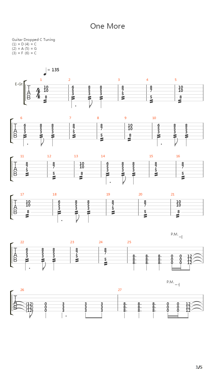 One More吉他谱