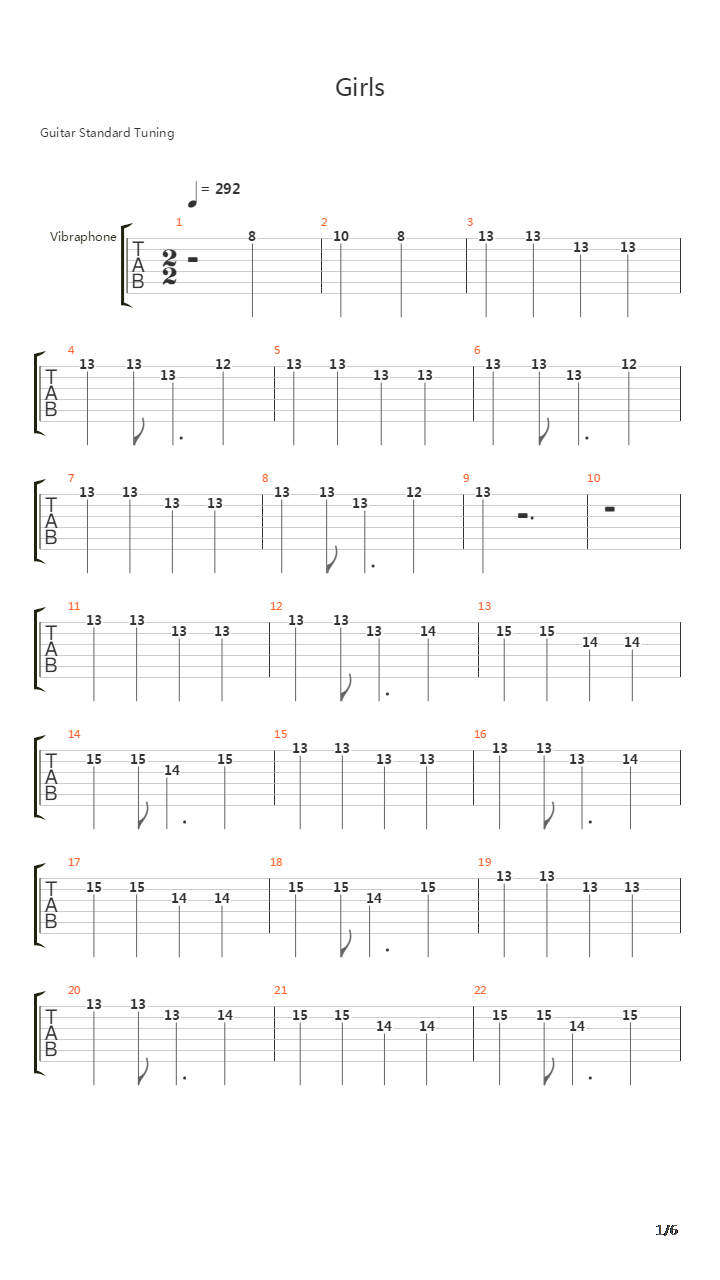 Girls吉他谱