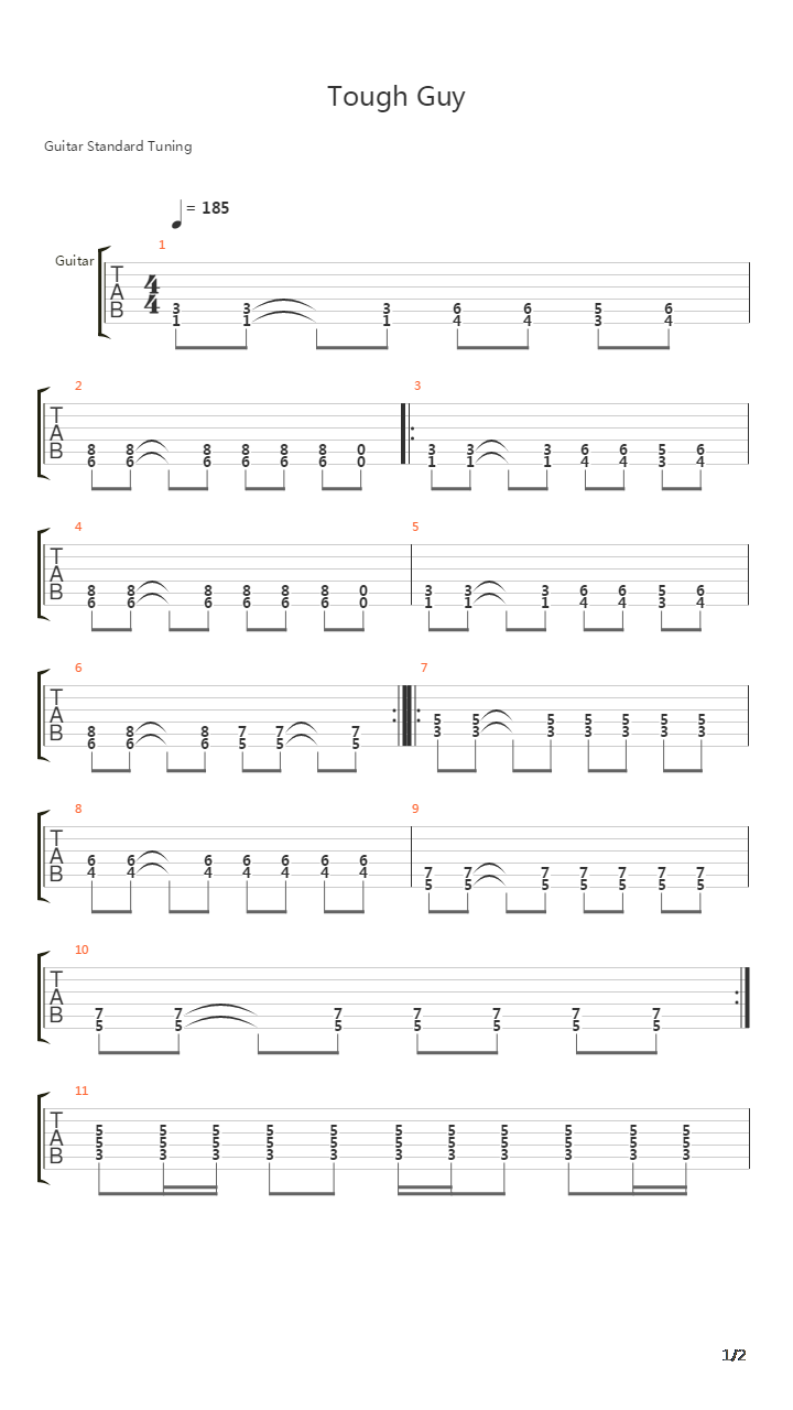 Tough Guy吉他谱
