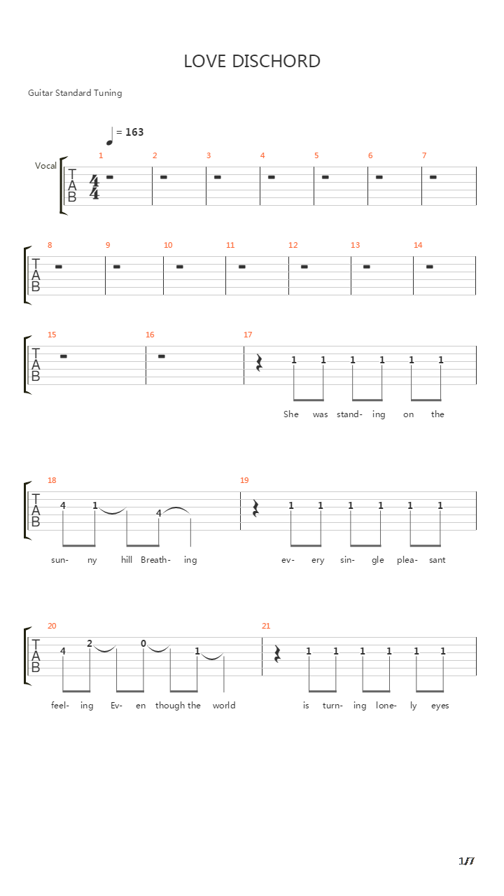 Love Dischord吉他谱