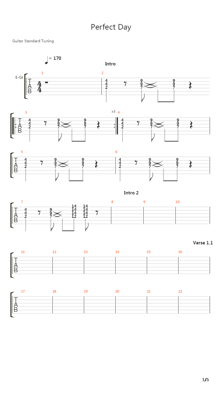 Perfect Day吉他谱