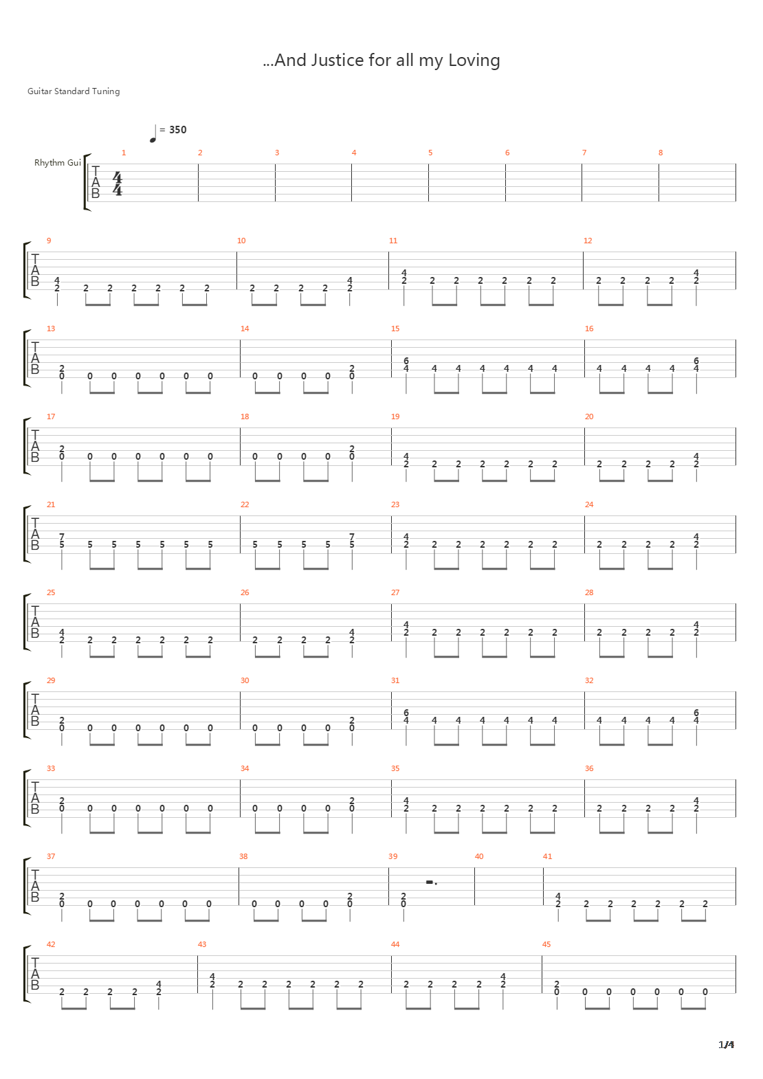 And Justice For All My Loving吉他谱