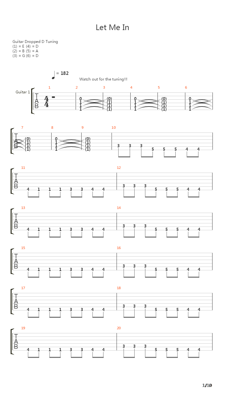 Let Me In吉他谱