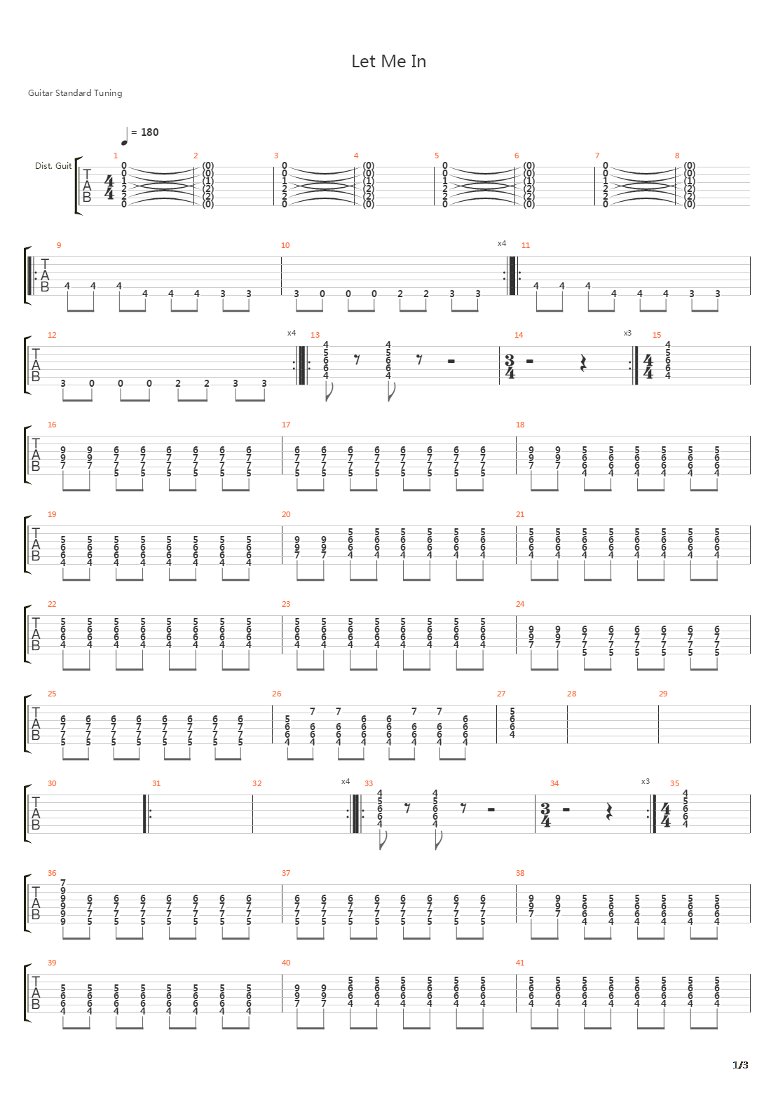 Let Me In吉他谱